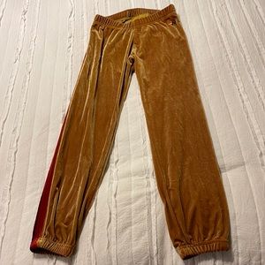 Aviator Nation gold velour/velvet sweatpant